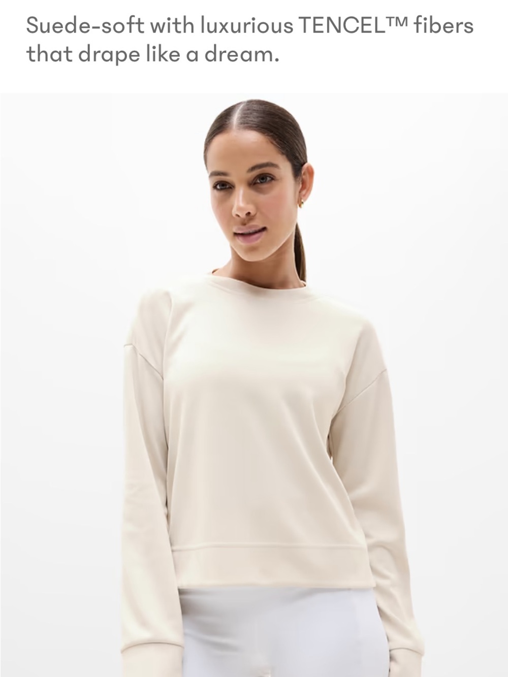 NWTs Athleta Seasoft Crewnwck Sweater XXS Bone